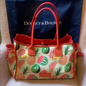 Dooney & Bourke Tropical Fruit Tote - Red and Cream